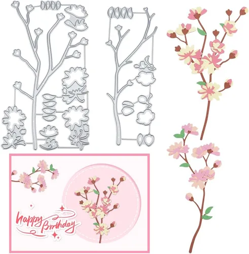Vista 11 de INFUNLY 11 piezas de troqueles de plumas de metal, troqueles para hacer tarjetas, plantillas de plumas en capas, troqueles para relieve para álbum