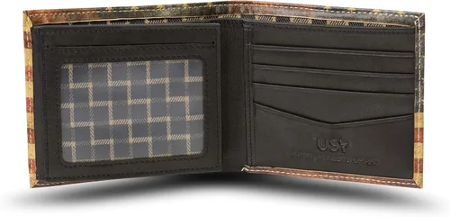 Vista 4 de Billetera para hombre con 2 ventanas de identificación, diseño duradero y gráficos