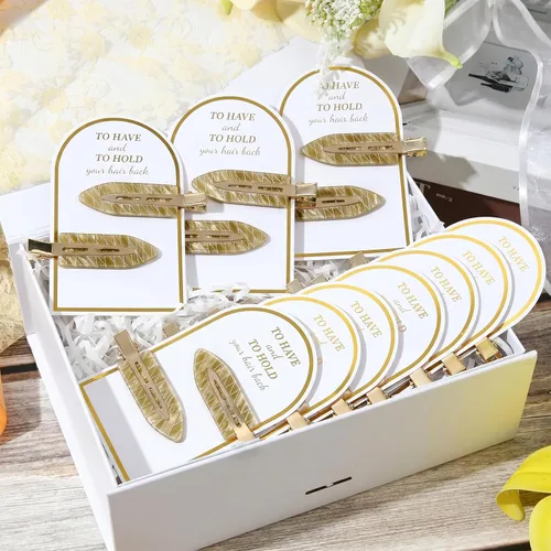 Vista 2 de 20 pinzas para el cabello de dama de honor, sin doblar, accesorios para el cabello de dama de honor, regalos de maquillaje, color marrón ámbar Ámbar