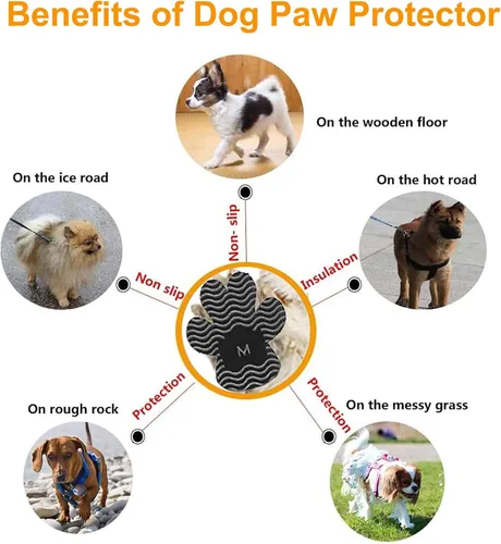 Vista 3 de Protector de patas de perro, agarre antideslizante para los dedos, almohadillas para patas de tracción de perros, 8 juegos de 32 almohadillas