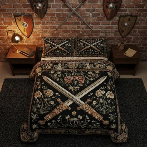 Vista 11 de Manfei Juego de edredón de calavera de azúcar para niños, juego de ropa de cama con temática de calaveras de Halloween, ropa de cama de estilo Azul
