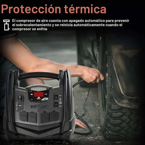 Vista 4 de Schumacher Electric Arrancador de batería de coche de 1200 A y estación de energía portátil, solución 6 en 1 para baterías de 12 V, compresor