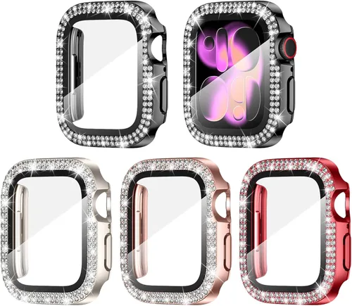 Vista 20 de Goton Paquete de 4 Fundas con Diamantes de Imitación para Apple Watch, Protector de 38mm para Series 3/2/1, Funda con Diamantes de Imitación