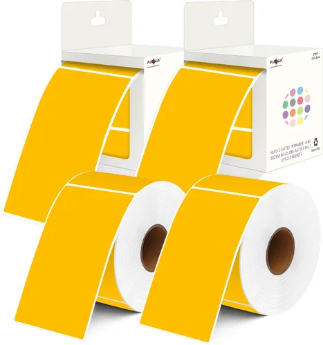 Vista 16 de PARLAIM 5 x 3 pulgadas Rectángulo de colores pegatinas de inventario, 1000 unidades de 4 rollos de etiquetas adhesivas cuadradas para cajas móviles