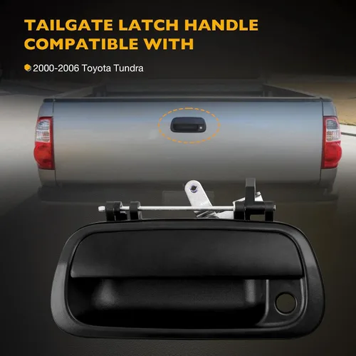 Vista 6 de Gledewen Manija de puerta trasera de metal mejorada, compatible con Toyota Tundra 2000-2006, reemplaza # 80866 TO1915110 690900C010
