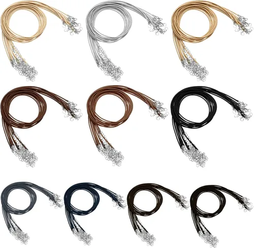 Vista 3 de Tudomro - 100 unidades de collar de cuero a granel para joyas, básico, 20 pulgadas