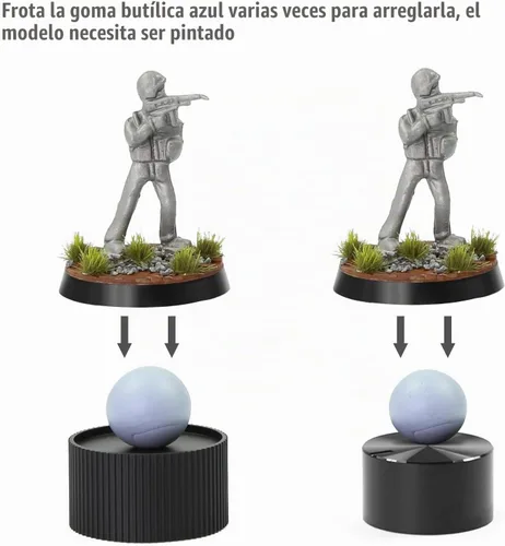 Vista 5 de Mango de Pintura WH01 para Miniaturas de Juego de Guerra con Bases de Modelo (Negro)