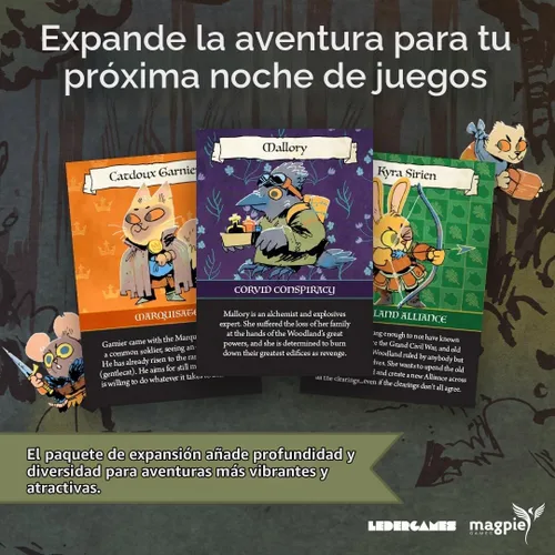 Vista 3 de Magpie Games Root The Roleplaying Game: Denizens Deck, 55 cartas NPC