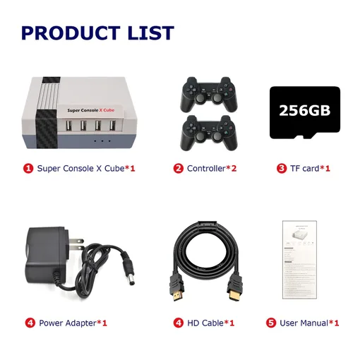 Vista 8 de Kinhank 117000+ Retro Game Console,Super Console X Cube Mini Classic Video Games, Gaming Systems for TV,Plug and Play,Compatible with PS1PSPDCMAME