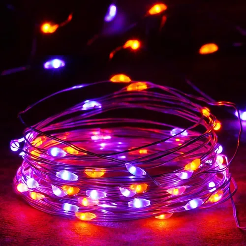 Vista 26 de Guirnalda de luces de Navidad, 10 pies, 30 LED, árbol de Navidad, Papá Noel, copo de nieve, luces de hadas, funciona con pilas, con control remoto