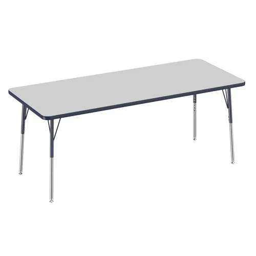 Vista 112 de FDP - Mesa rectangular para actividades escolares y de oficina (24 x 36 pulgadas), patas estándar con deslizadores giratorios, altura ajustable
