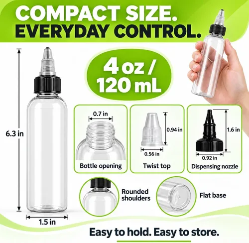 Vista 2 de Paquete de 36 botellas dispensadoras transparentes con tapas
