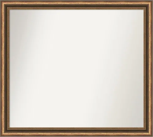 Vista 34 de Amanti Art Espejo de baño de bronce para sobre fregadero, 24 x 24 pulgadas, espejo de tocador cuadrado estrecho de bronce Manhattan, marco de madera