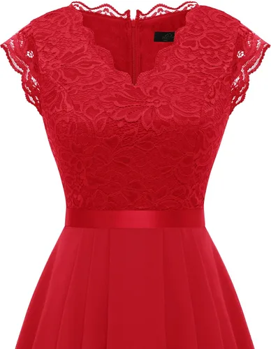 Vista 83 de Dressystar - Vestido de dama de honor, sin mangas, con cuello en V, para fiesta de boda