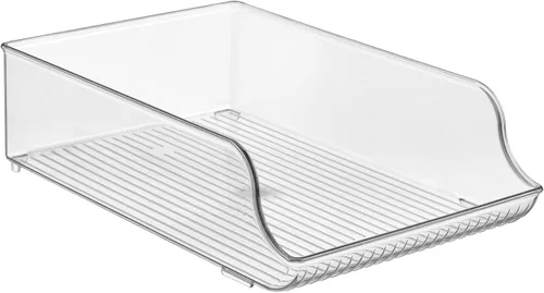 Vista 8 de Organizador de botellas de agua iDesign para refrigerador o despensa - Transparente - Fabricado en EE. UU Para nevera o despensa, transparente