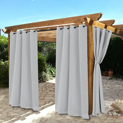 Vista 16 de BONZER Cortinas impermeables para interiores y exteriores para patio - Aislamiento térmico, cortinas opacas con ojales de bloqueo solar