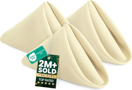 Vista 17 de Utopia Home [Paquete de 24, beige] Servilletas de tela de 17 x 17 pulgadas, 100% poliéster