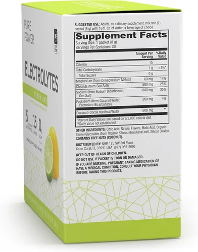 Vista 2 de Dr. Mercola Pure Power Electrolytes - Apoya la hidratación y la función muscular - Mezcla de magnesio y potasio - 0.00 oz de azúcar por porción
