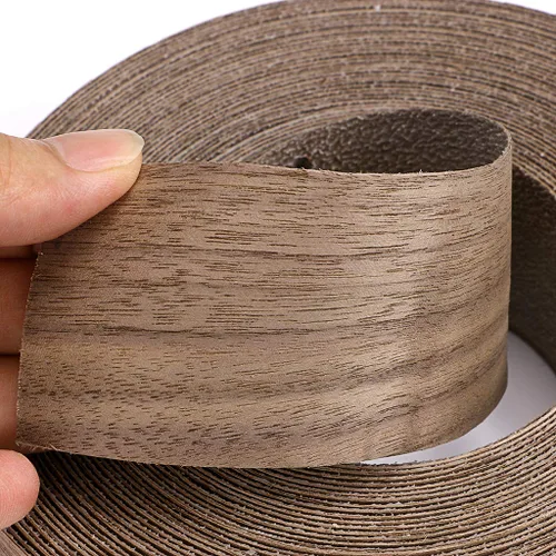 Vista 3 de Skelang Cinta de madera de nogal, para planchar, con adhesivo termofusible, cinta de madera flexible (2 pulgadas x 50 pies)
