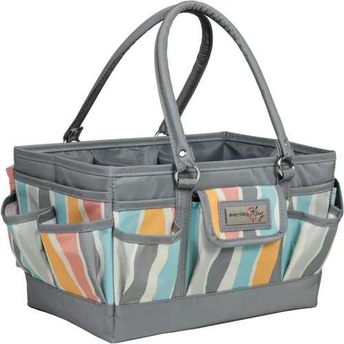 Vista 12 de Everything Mary Junior Deluxe Store & Tote Organizer - Bolso negro para manualidades con asas, organizador de almacenamiento plegable para álbumes