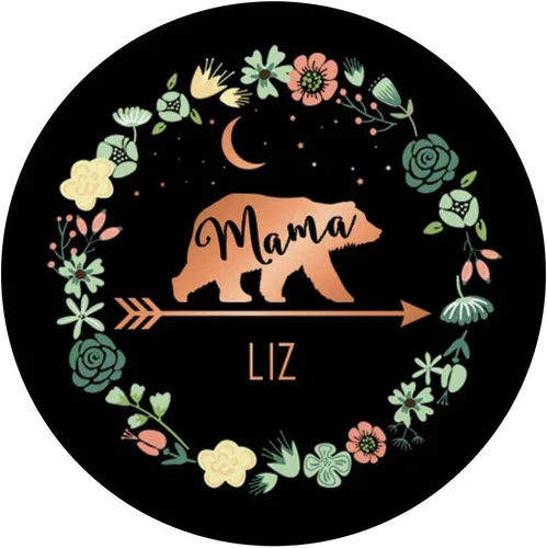 Vista 3 de Liz Name Gift - Agarre y soporte para teléfonos y tabletas, diseño floral, Negro