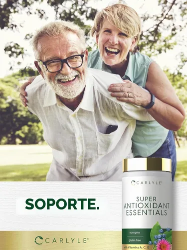 Vista 6 de Carlyle Suplemento Antioxidantes 100 Comprimidos Complejo Nutricional Vitamina A, C, E Fórmula sin OMG, sin gluten