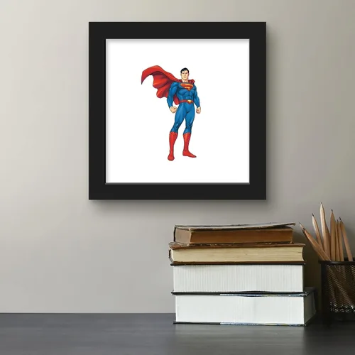 Vista 4 de Trends International Gallery Pops DC Comics Superman - Póster artístico de pared con pose de héroe, 12 x 12 pulgadas, versión enmarcada en negro