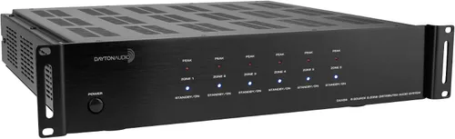 Vista 2 de Dayton Audio DAX66 6-Source 6-Zone Sistema de audio distribuido para toda la casa con teclados 25 WPC