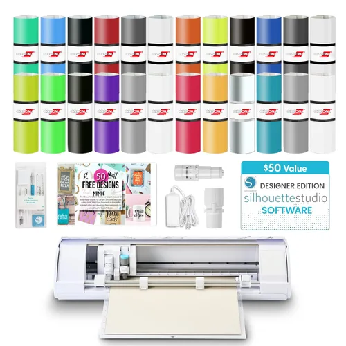 Vista 8 de Silhouette America Cameo 5 Alpha (α) Máquina de corte inteligente, Bianco Carrara (paquete Deluxe) – Incluye software de estudio, 36 hojas