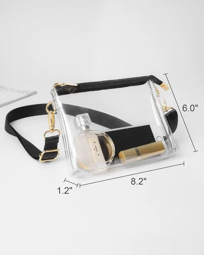 Vista 5 de Bulado Clear Bag for Stadium Events, Clear Purse for Women Stadium Crossbody, Sports Fan Handbags for Concert Outfits