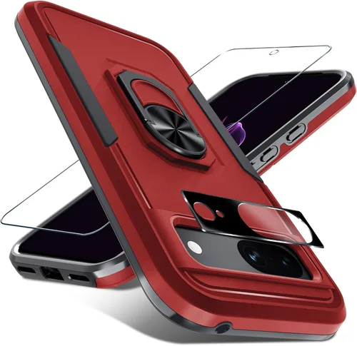 Vista 28 de Janmitta Funda para Google Pixel 8a con Protector de Pantalla + Protector de Lente de Cámara, Resistente a Prueba de Golpes de Servicio Pesado
