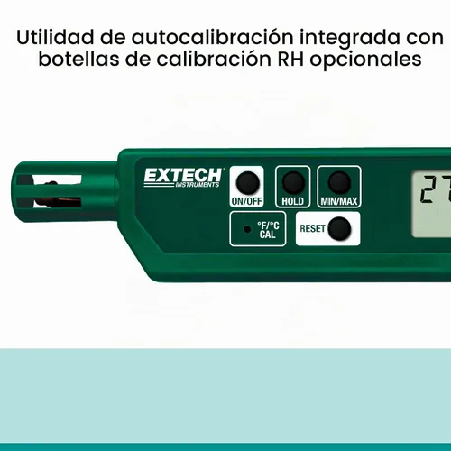 Vista 5 de Extech 445580 Medidor de humedad y temperatura de tamaño pluma con clip de bolsillo