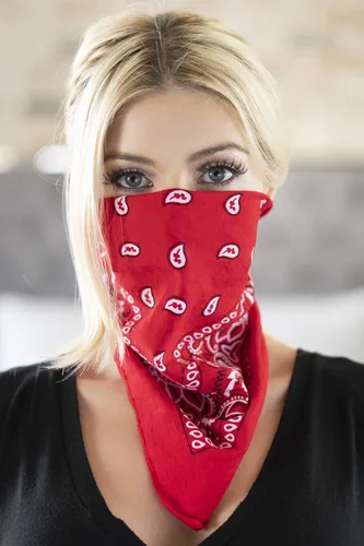 Vista 2 de RIAH FASHION Pañuelo unisex de algodón multiusos para la cara, pañuelo, pasamontañas