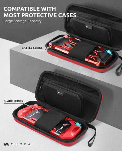 Vista 3 de Mumba Funda de transporte para Nintendo Switch OLED y Nintendo Switch, Versión Plus Bolsa de transporte de viaje protectora portátil