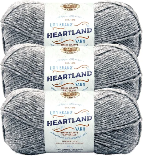 Vista 17 de Lion Brand Yarn Heartland Yarn, Hilo de Peso Medio para Tejer, Ganchillo y Manualidades, 1 Paquete, Great Smoky Mountains Grandes Montañas Humeantes