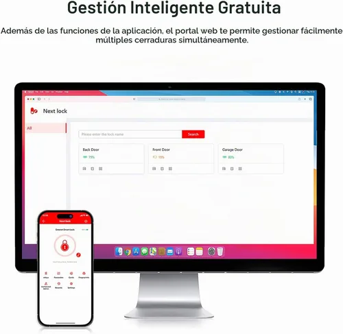 Vista 9 de Cerradura de seguridad inteligente, cerrojo electrónico de huellas dactilares SMONET con teclado, entrada sin llave Bluetooth, teclado digital