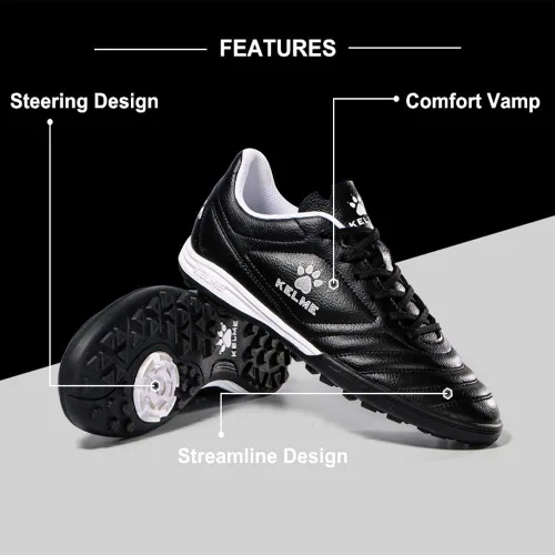 Vista 4 de KELME Zapatos de fútbol de interior para hombre, tacos de fútbol con soporte de arco, tenis de fútbol sala de rendimiento