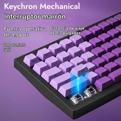 Vista 4 de LEMOKEY X4 QMK Teclado Mecánico con Cable, Diseño 75% South-Facing Retroiluminado Rojo, Teclas PBT de Doble Inyección Impresas Lateralmente