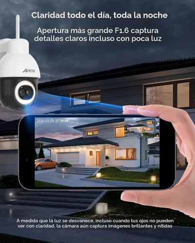 Vista 9 de ANRAN Cámara de seguridad solar de grabación 24/7 al aire libre