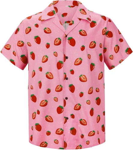 Vista 35 de Camisa hawaiana para hombre, con estampado floral, cómoda, con botones, casual, manga corta, ropa de playa para hombre