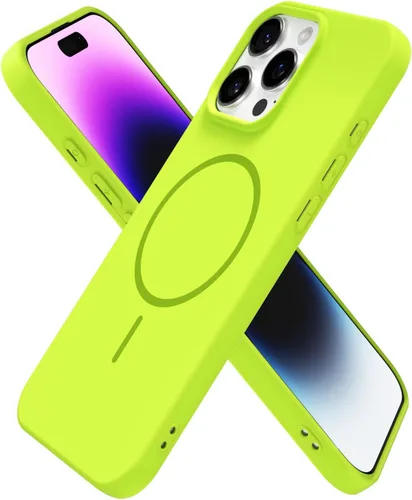 Vista 175 de Oakxco Funda de Silicona Mag Safe para iPhone 12 Pro Max, Funda Magnética Delgada y Fina Compatible con Carga Inalámbrica MagSafe, Bonita Funda