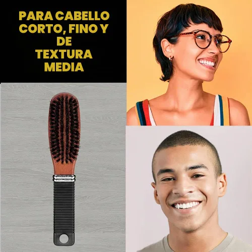 Vista 4 de Conair Cepillo de cerdas de jabalí multiusos - Cepillo para el cabello - Cepillo para el cabello para hombres y mujeres - Marrón