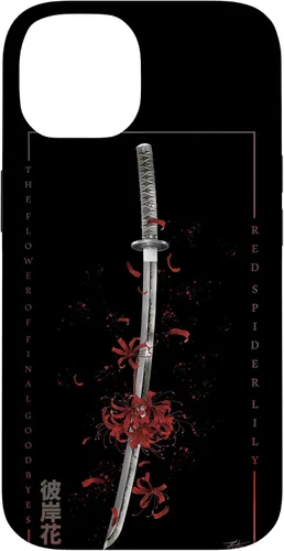 Vista 4 de Higanbana o Spider Lily con anime Samurai Sword - Carcasa estética para iPhone 17