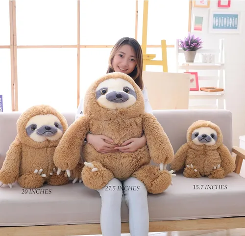 Vista 6 de Juguete de peluche Winsterch para niños de oso perezoso, regalo, perezoso color café de 15.7 pulgadas