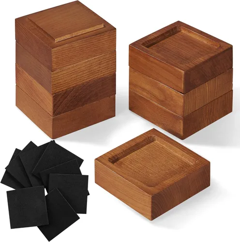 Vista 8 de Elevadores de cama, elevadores de muebles (juego de 8 pulgadas de altura, 1 pulgada) se pueden ajustar a 2 pulgadas, 3 pulgadas o 4 pulgadas