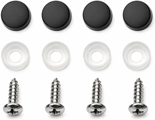 Vista 2 de Refuerzo Trasero de Placa de Matrícula de Acero Inoxidable (12 x 6 Pulgadas, Negro Mate)