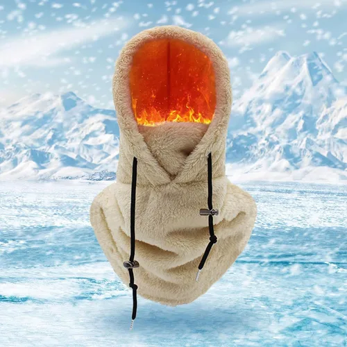 Vista 3 de Pasamontañas de forro polar, máscara facial de franela para invierno, máscara térmica para clima frío, resistente al viento, para hombres y mujeres