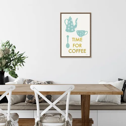 Vista 6 de Amanti Art Framed Canvas Wall Art 23x16 Retro Kitchen Coffee III by Becky Thorns, Framed Wall Art Canvas, Cuisine Artwork, Traditional Decor, Medium