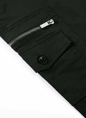 Vista 9 de JMIERR Pantalones cargo casuales para hombre, ajuste relajado, ligeros, elásticos, cintura elástica, con cordón, pantalones tácticos con múltiples
