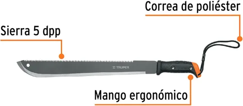 Vista 2 de TRUPER Mach-18 Machete de doble filo de 18